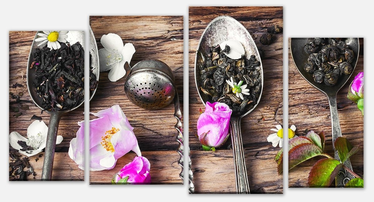 Leinwandbild Mehrteiler Großes Sortiment von Kräutertees M0849 Leinwandbild Mehrteiler Großes Sortiment von Kräutertees M0849