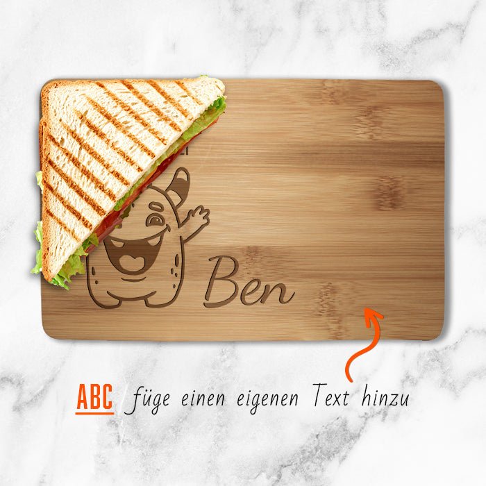 Frühstücksbrettchen Monster, hier krümelt M0853 - Bild 2 Frühstücksbrettchen Monster, hier krümelt M0853 - Bild 2