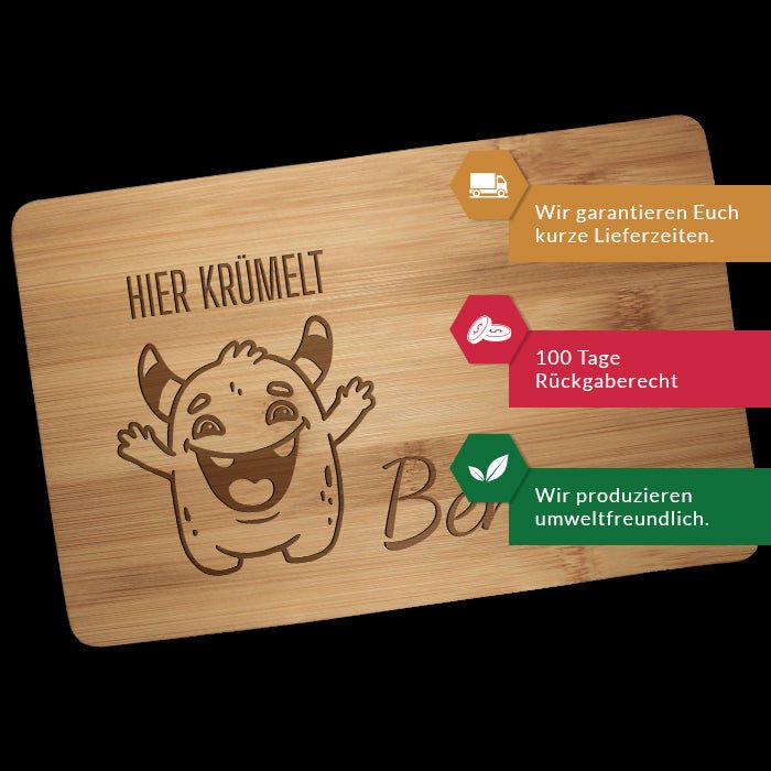 Frühstücksbrettchen Monster, hier krümelt M0853 - Bild 3 Frühstücksbrettchen Monster, hier krümelt M0853 - Bild 3