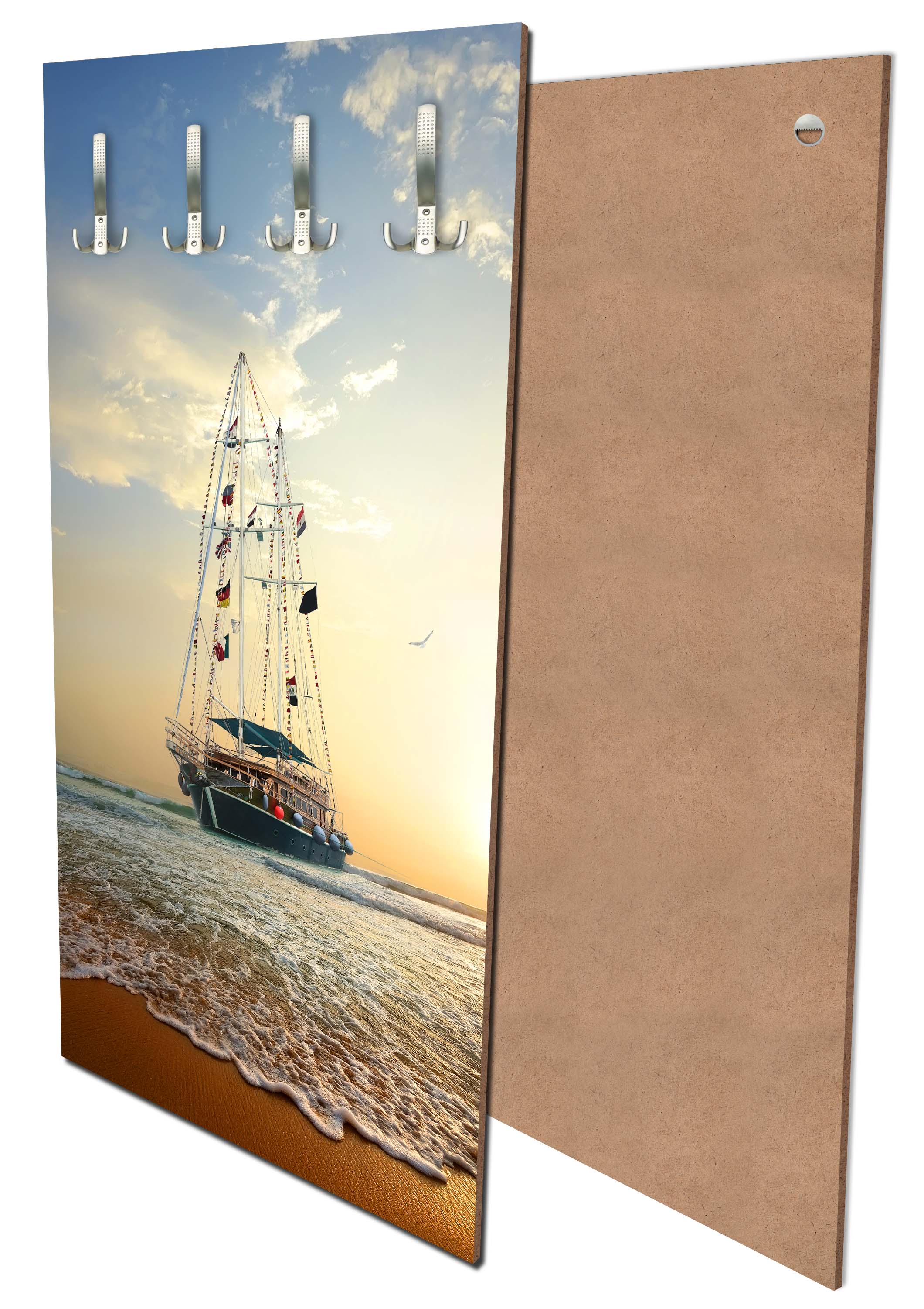 Garderobe Segelschiff auf den Wellen M0855 entdecken - Bild 1 Garderobe Segelschiff auf den Wellen M0855 entdecken - Bild 1