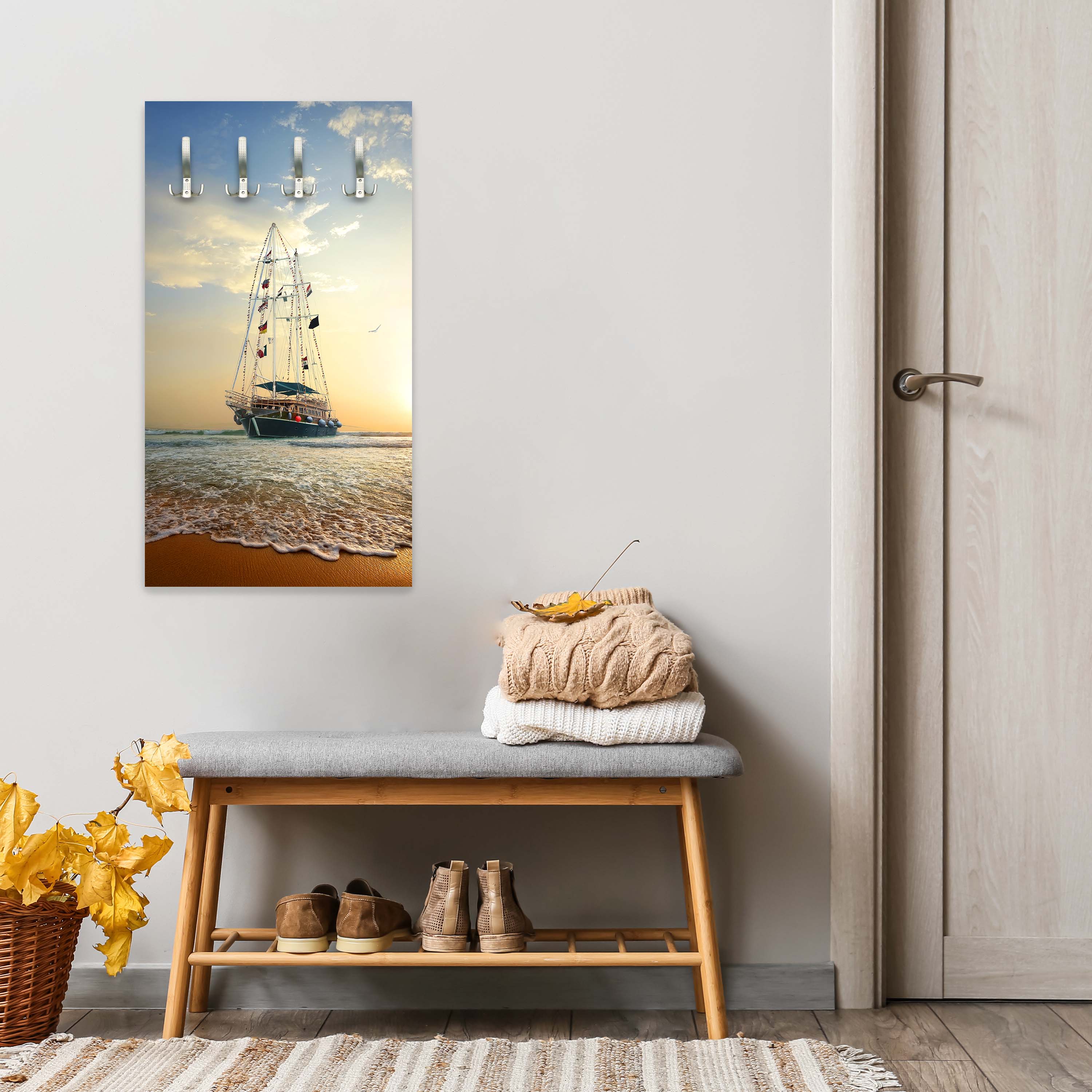 Garderobe Segelschiff auf den Wellen M0855 entdecken - Bild 5 Garderobe Segelschiff auf den Wellen M0855 entdecken - Bild 5