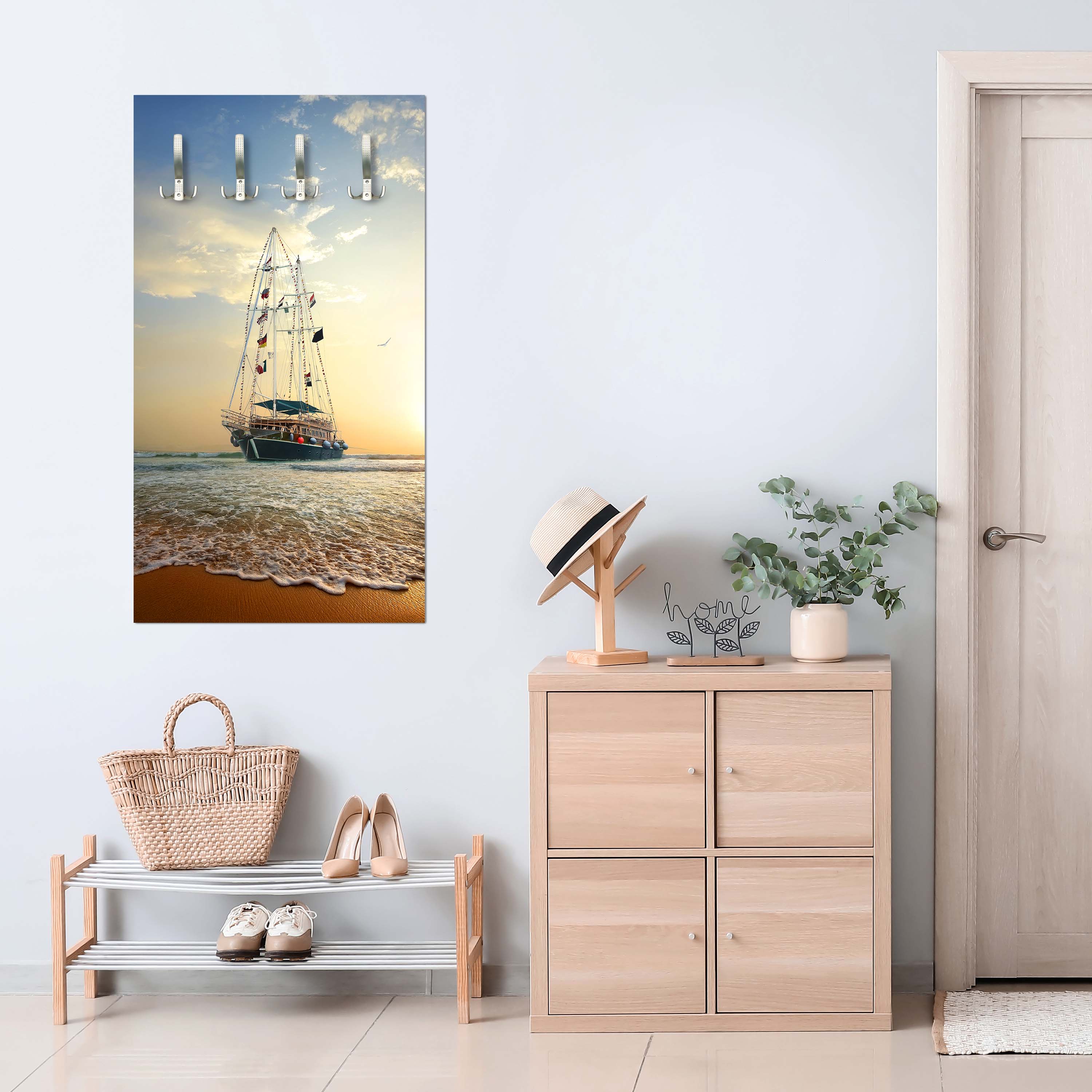 Garderobe Segelschiff auf den Wellen M0855 entdecken - Bild 6 Garderobe Segelschiff auf den Wellen M0855 entdecken - Bild 6