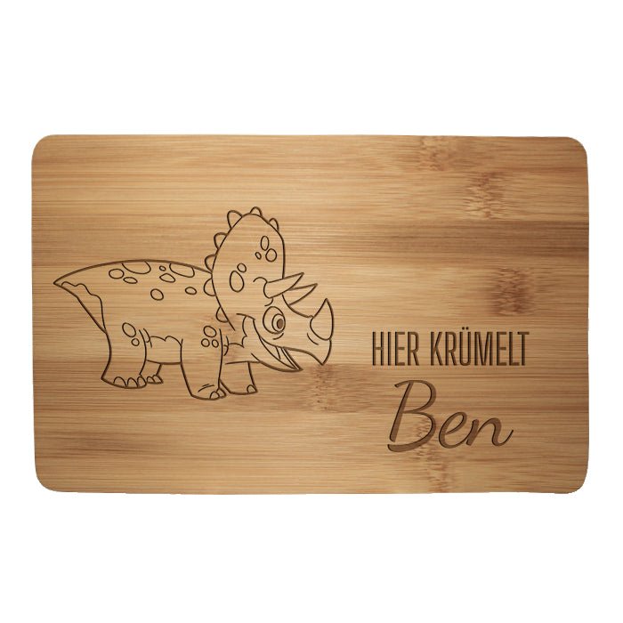 Frühstücksbrettchen Dino, hier krümelt M0855 - Bild 1 Frühstücksbrettchen Dino, hier krümelt M0855 - Bild 1