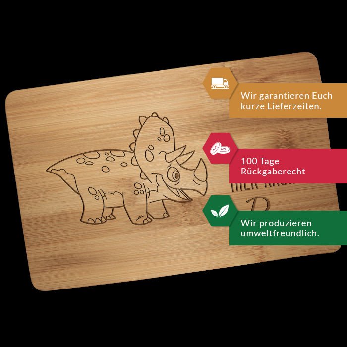 Frühstücksbrettchen Dino, hier krümelt M0855 - Bild 3 Frühstücksbrettchen Dino, hier krümelt M0855 - Bild 3