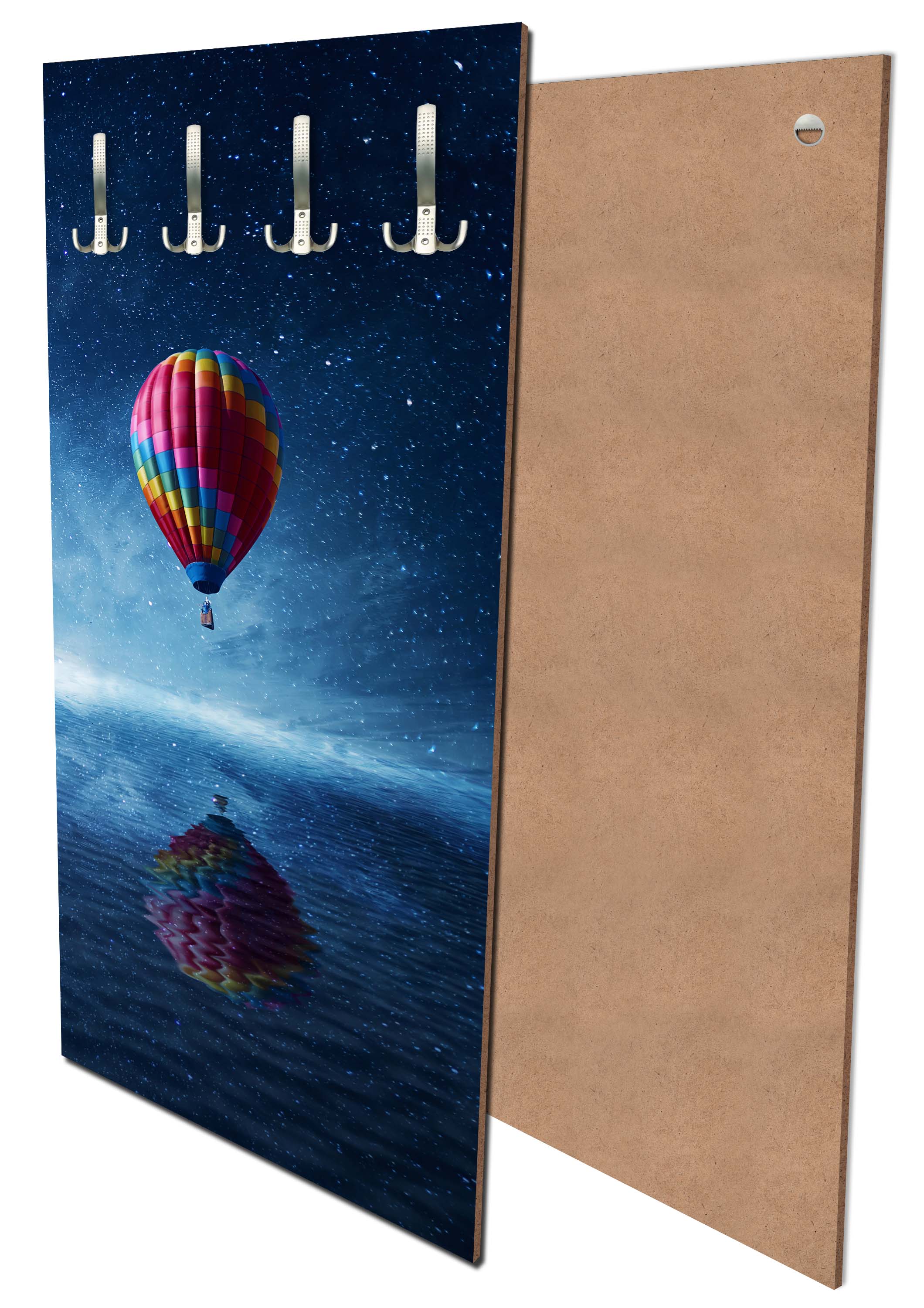 Garderobe Heißluftballon fliegt über ein dunkelblaues Meer M0857 entdecken - Bild 1 Garderobe Heißluftballon fliegt über ein dunkelblaues Meer M0857 entdecken - Bild 1