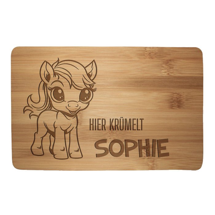 Frühstücksbrettchen Pony, hier krümelt M0860 - Bild 1 Frühstücksbrettchen Pony, hier krümelt M0860 - Bild 1