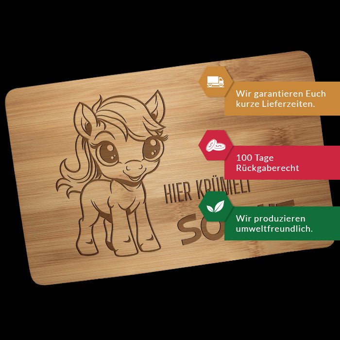 Frühstücksbrettchen Pony, hier krümelt M0860 - Bild 3 Frühstücksbrettchen Pony, hier krümelt M0860 - Bild 3