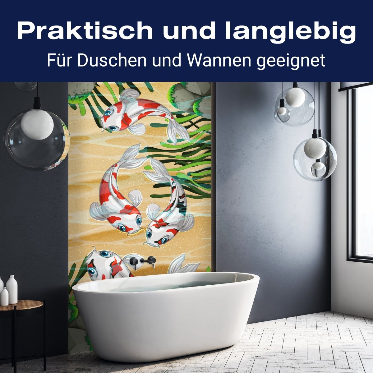 Duschwand Koi Fische in einem Teich M0861 entdecken - Bild 3 Duschwand Koi Fische in einem Teich M0861 entdecken - Bild 3