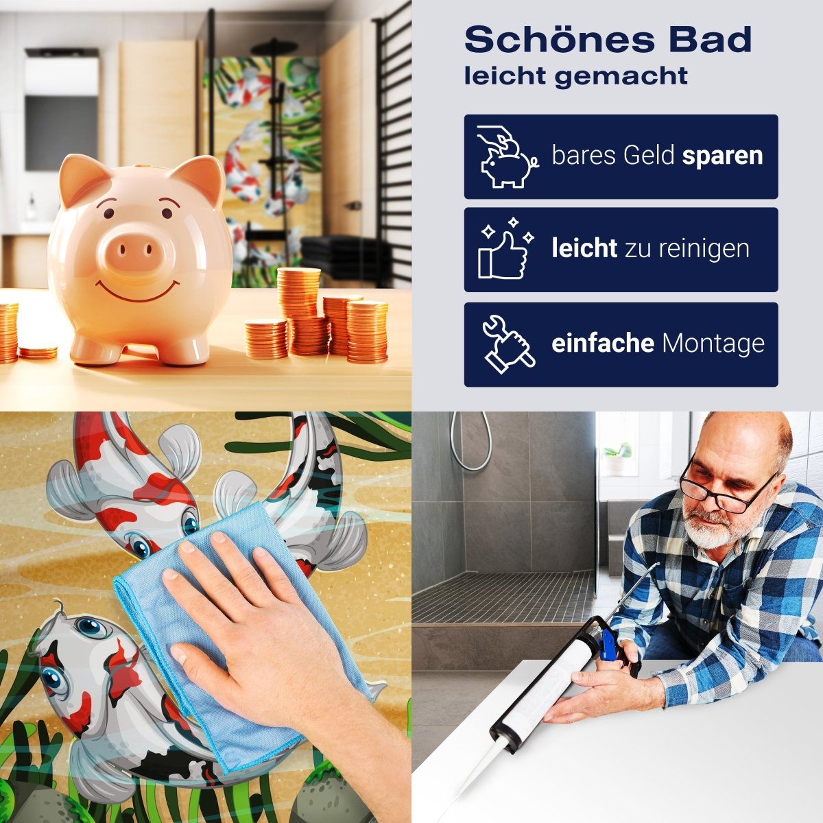 Duschwand Koi Fische in einem Teich M0861 entdecken - Bild 7 Duschwand Koi Fische in einem Teich M0861 entdecken - Bild 7