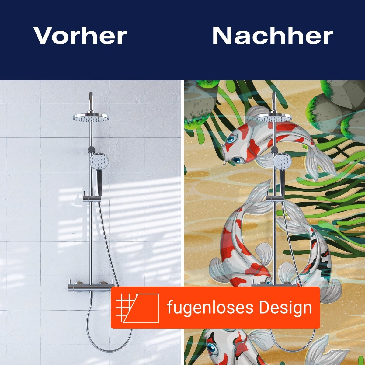 Duschwand Koi Fische in einem Teich M0861 entdecken - Bild 9 Duschwand Koi Fische in einem Teich M0861 entdecken - Bild 9