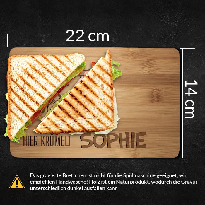 Frühstücksbrettchen Baby, Kind, Hase, hier krümelt M0861 - Bild 4 Frühstücksbrettchen Baby, Kind, Hase, hier krümelt M0861 - Bild 4