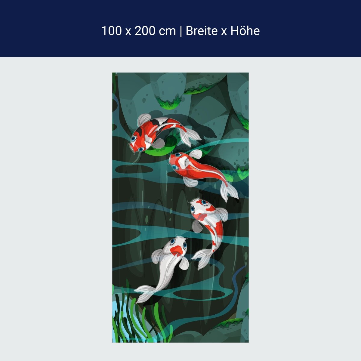 Duschwand Vier Fische schwimmen im Teich M0862 Duschwand Vier Fische schwimmen im Teich M0862