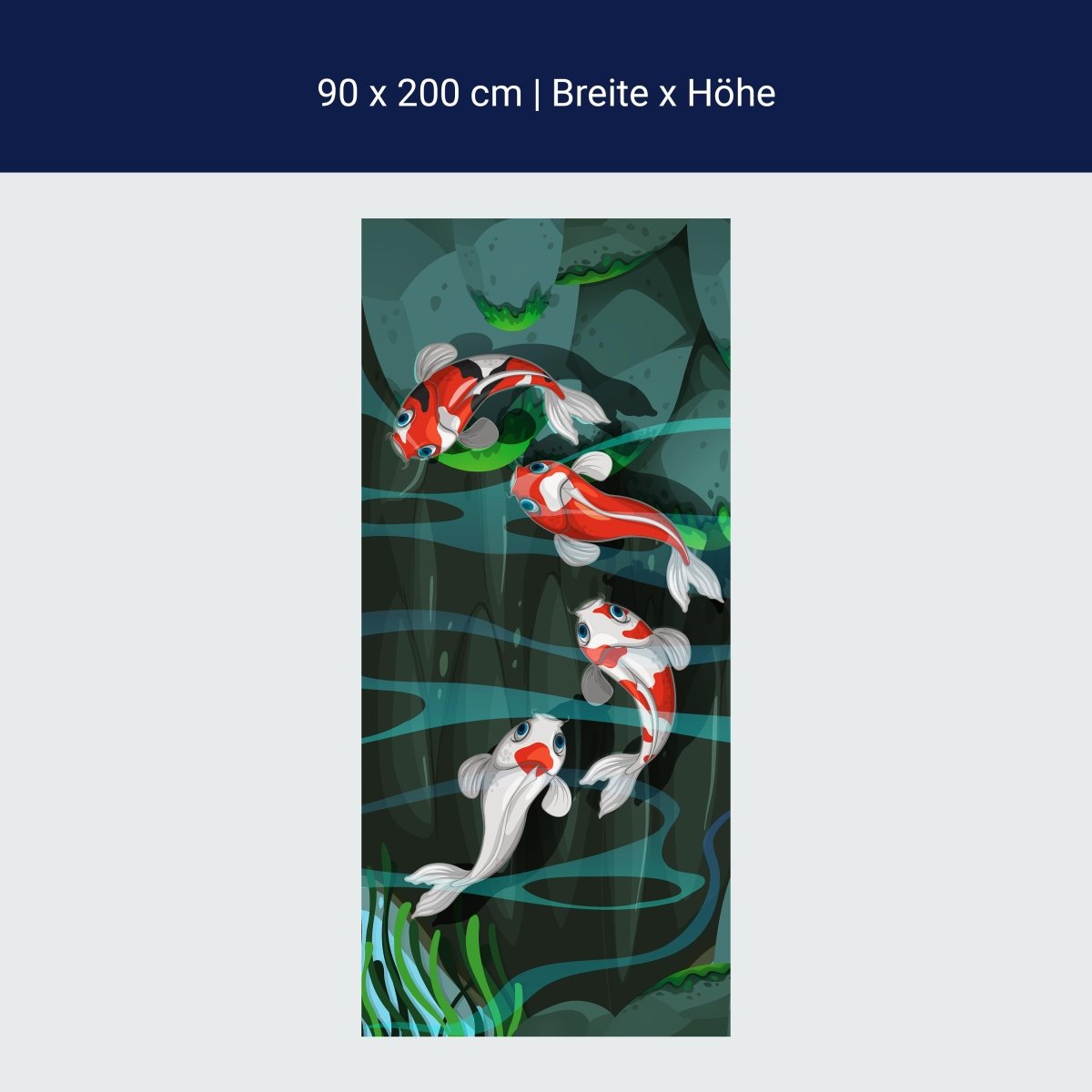 Duschwand Vier Fische schwimmen im Teich M0862 Duschwand Vier Fische schwimmen im Teich M0862
