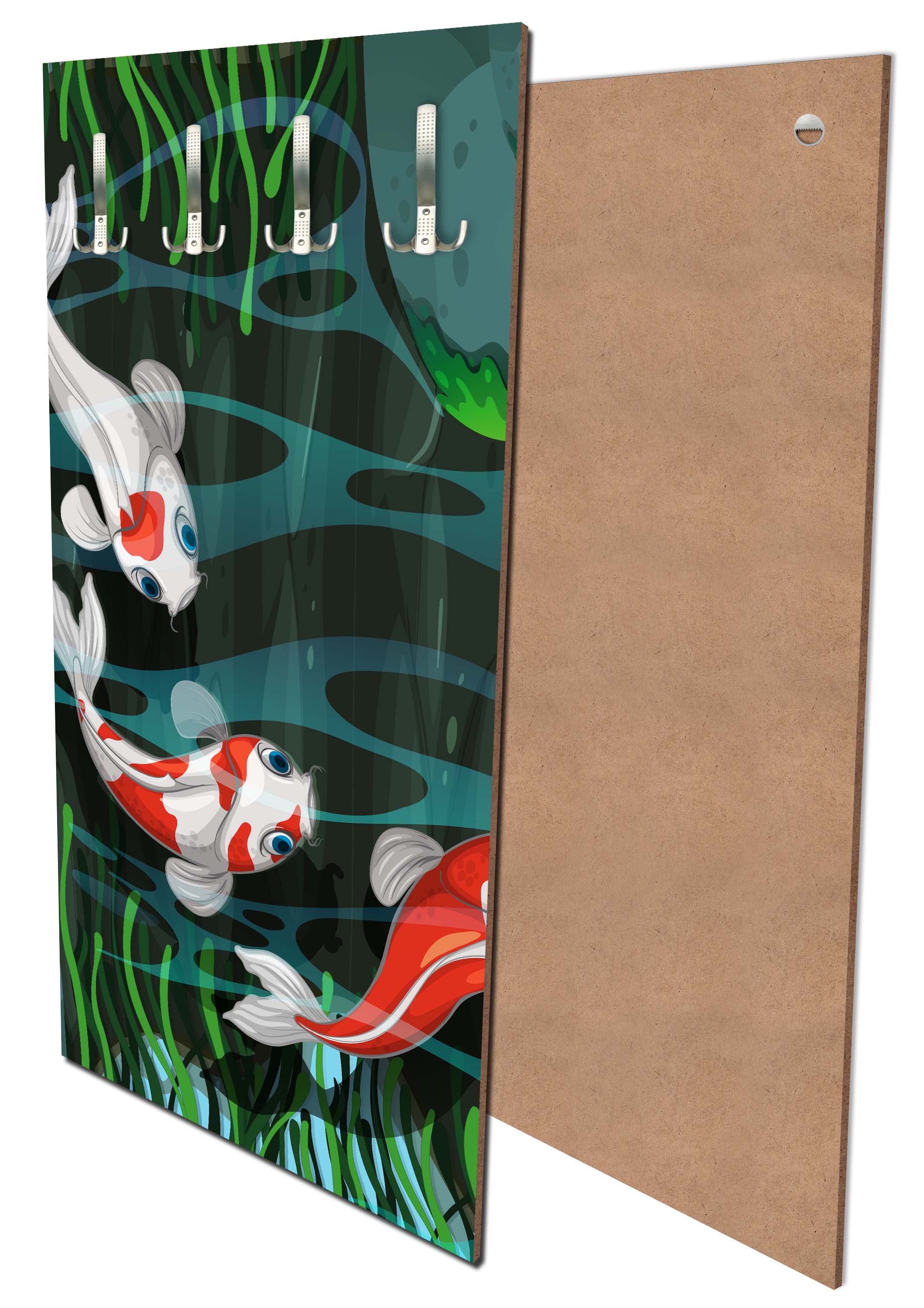 Garderobe Vier Fische schwimmen im Teich M0862 entdecken - Bild 1 Garderobe Vier Fische schwimmen im Teich M0862 entdecken - Bild 1