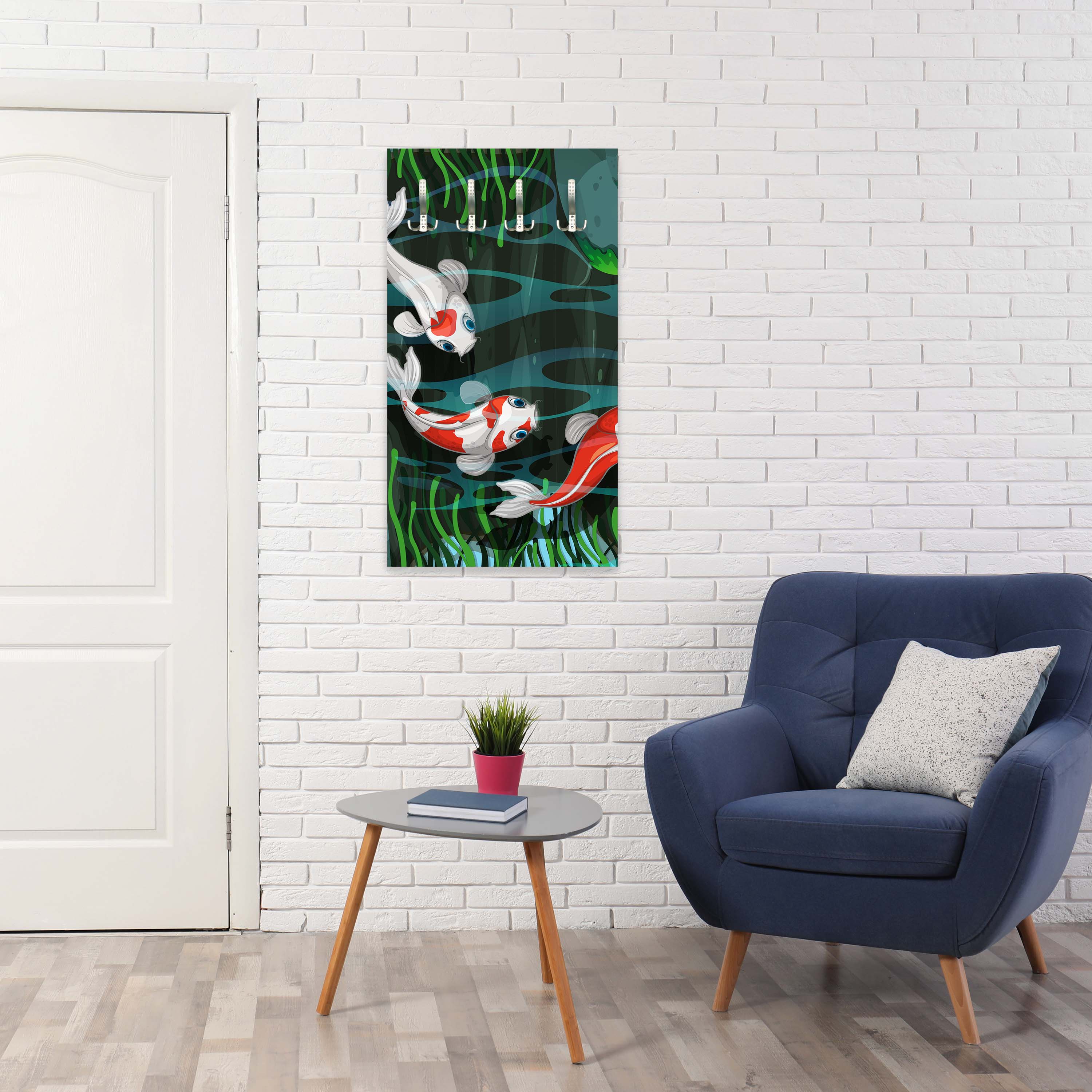 Garderobe Vier Fische schwimmen im Teich M0862 entdecken - Bild 2 Garderobe Vier Fische schwimmen im Teich M0862 entdecken - Bild 2