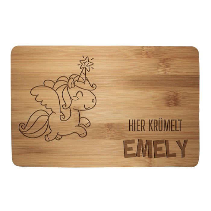Frühstücksbrettchen Einhorn, hier krümelt M0863 - Bild 1 Frühstücksbrettchen Einhorn, hier krümelt M0863 - Bild 1