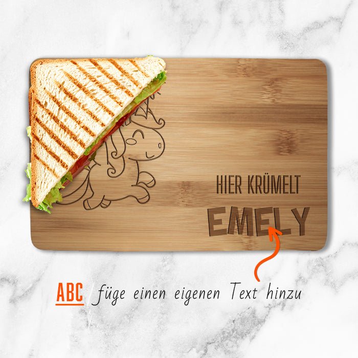 Frühstücksbrettchen Einhorn, hier krümelt M0863 - Bild 2 Frühstücksbrettchen Einhorn, hier krümelt M0863 - Bild 2