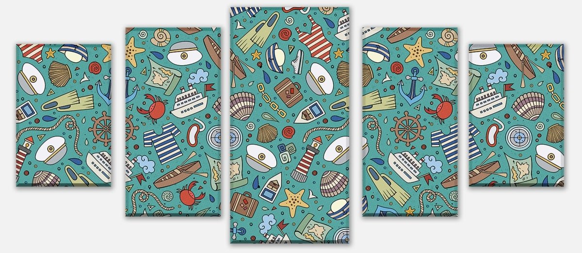 Leinwandbild Mehrteiler nettes marine Muster M0863 entdecken - Bild 1 Leinwandbild Mehrteiler nettes marine Muster M0863 entdecken - Bild 1