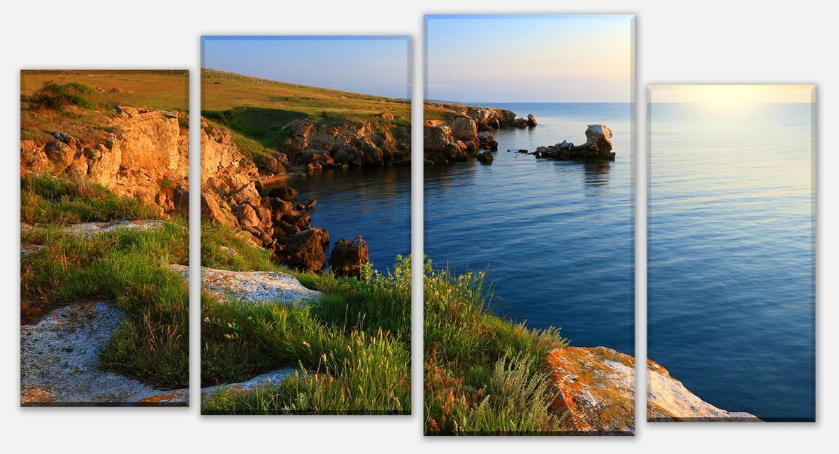 Leinwandbild Mehrteiler Strand bei Sonnenuntergang M0875 Leinwandbild Mehrteiler Strand bei Sonnenuntergang M0875