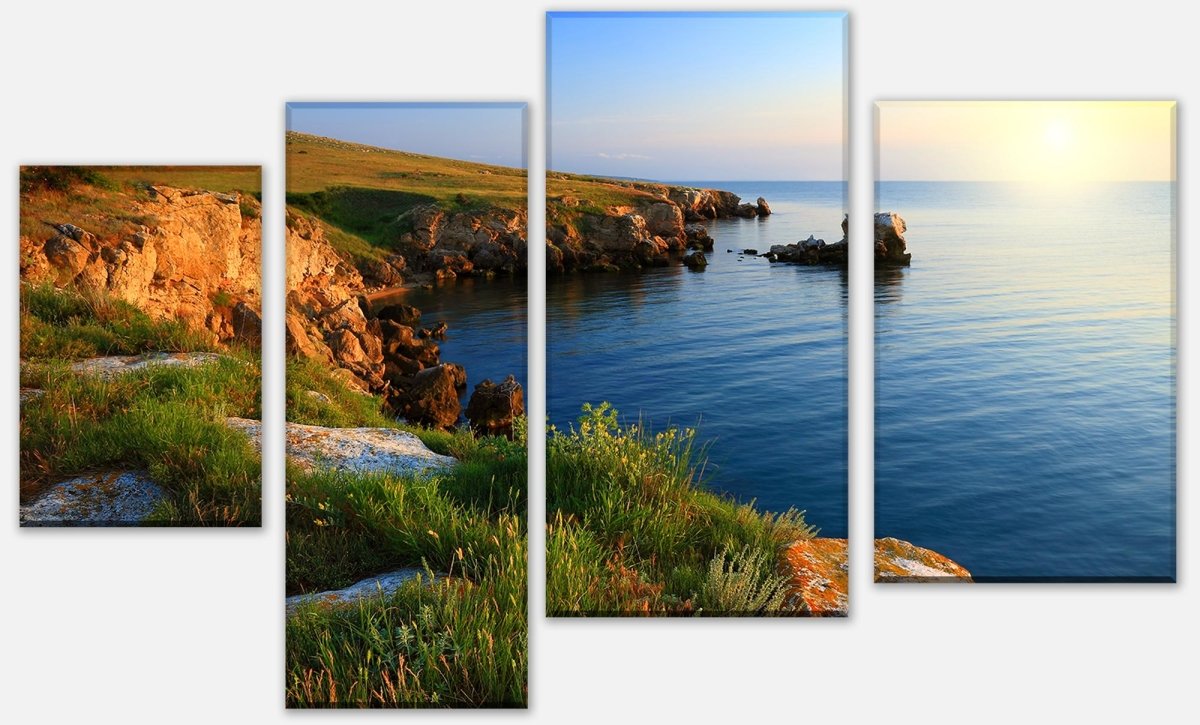 Leinwandbild Mehrteiler Strand bei Sonnenuntergang M0875 Leinwandbild Mehrteiler Strand bei Sonnenuntergang M0875