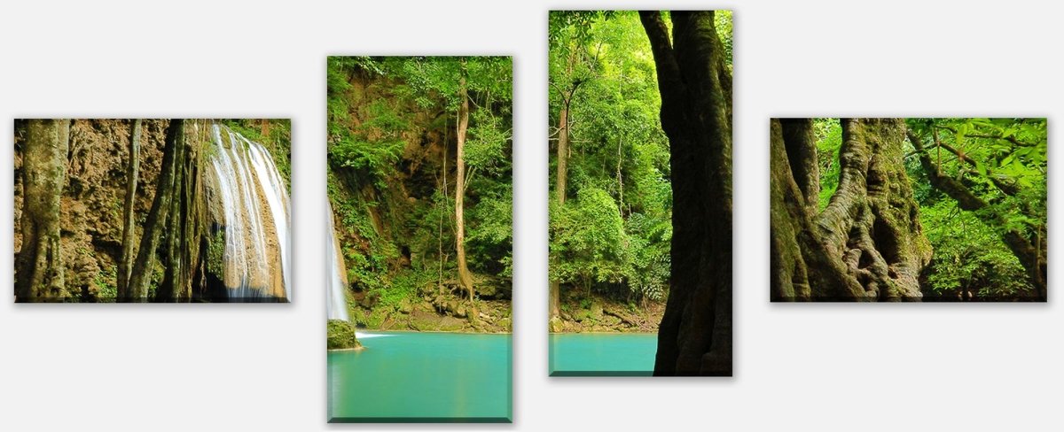 Leinwandbild Mehrteiler Ruhige Landschaft von Thailand mit einem Wasserfall M0901 Leinwandbild Mehrteiler Ruhige Landschaft von Thailand mit einem Wasserfall M0901