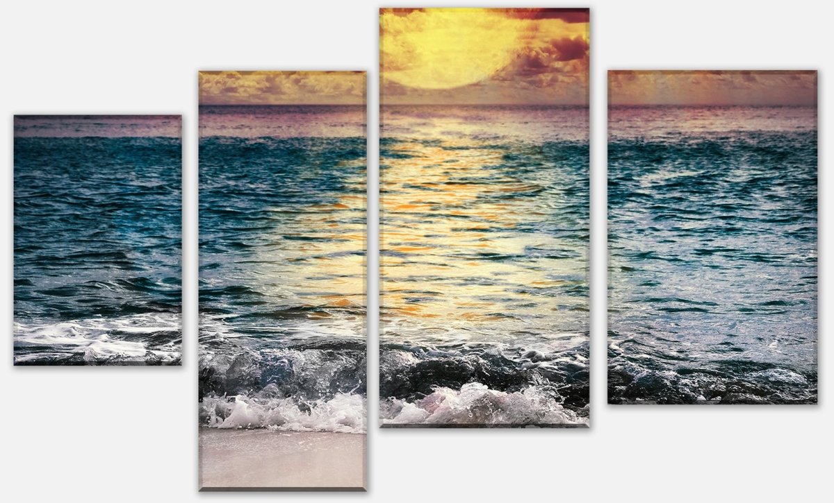 Leinwandbild Mehrteiler Vollmond über dem Ozean M0906 Leinwandbild Mehrteiler Vollmond über dem Ozean M0906