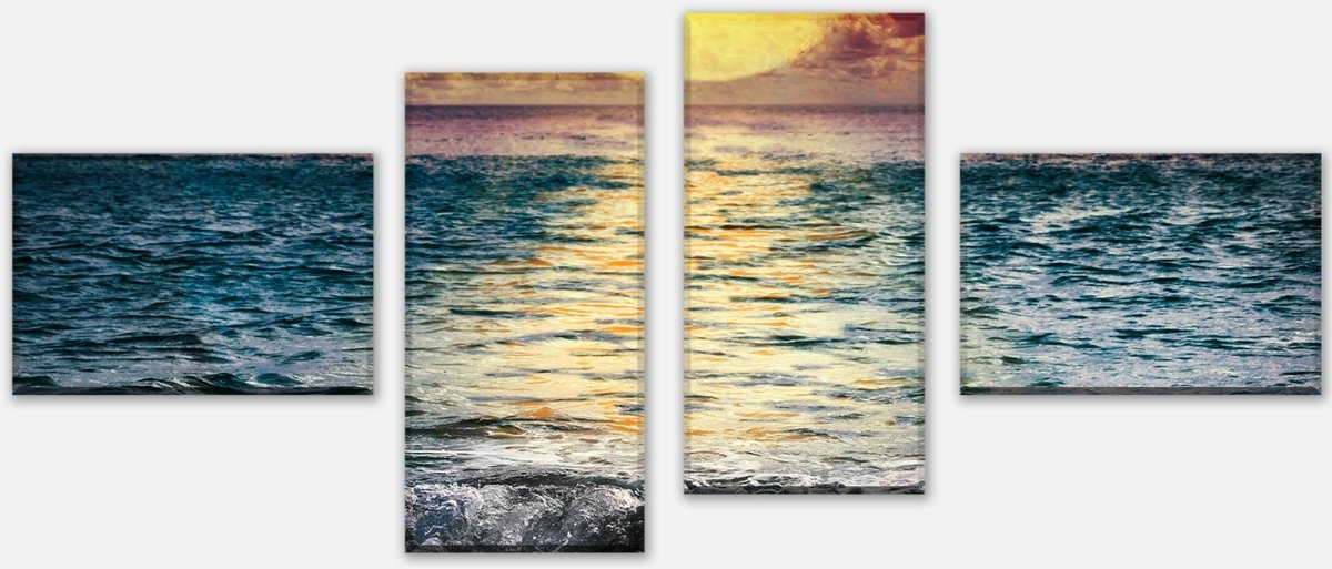 Leinwandbild Mehrteiler Vollmond über dem Ozean M0906 Leinwandbild Mehrteiler Vollmond über dem Ozean M0906