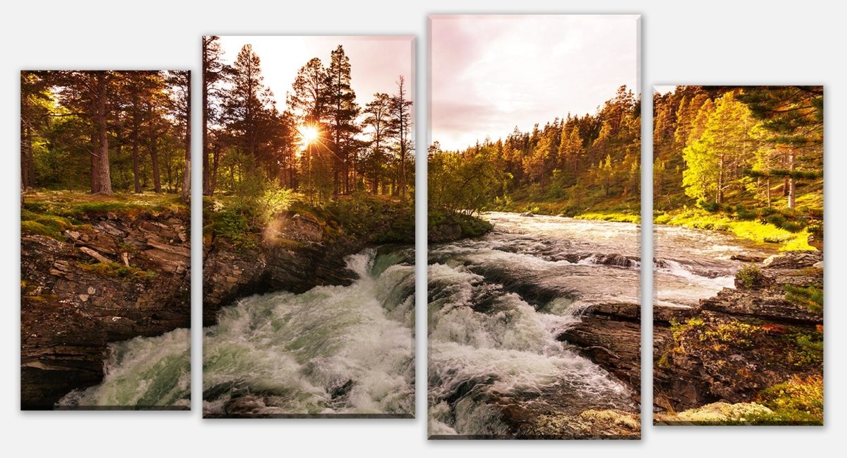 Leinwandbild Mehrteiler Fluss in Norwegen M0916 Leinwandbild Mehrteiler Fluss in Norwegen M0916