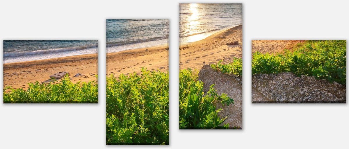 Leinwandbild Mehrteiler Himmel, Meer und grünes Gras M0922 Leinwandbild Mehrteiler Himmel, Meer und grünes Gras M0922