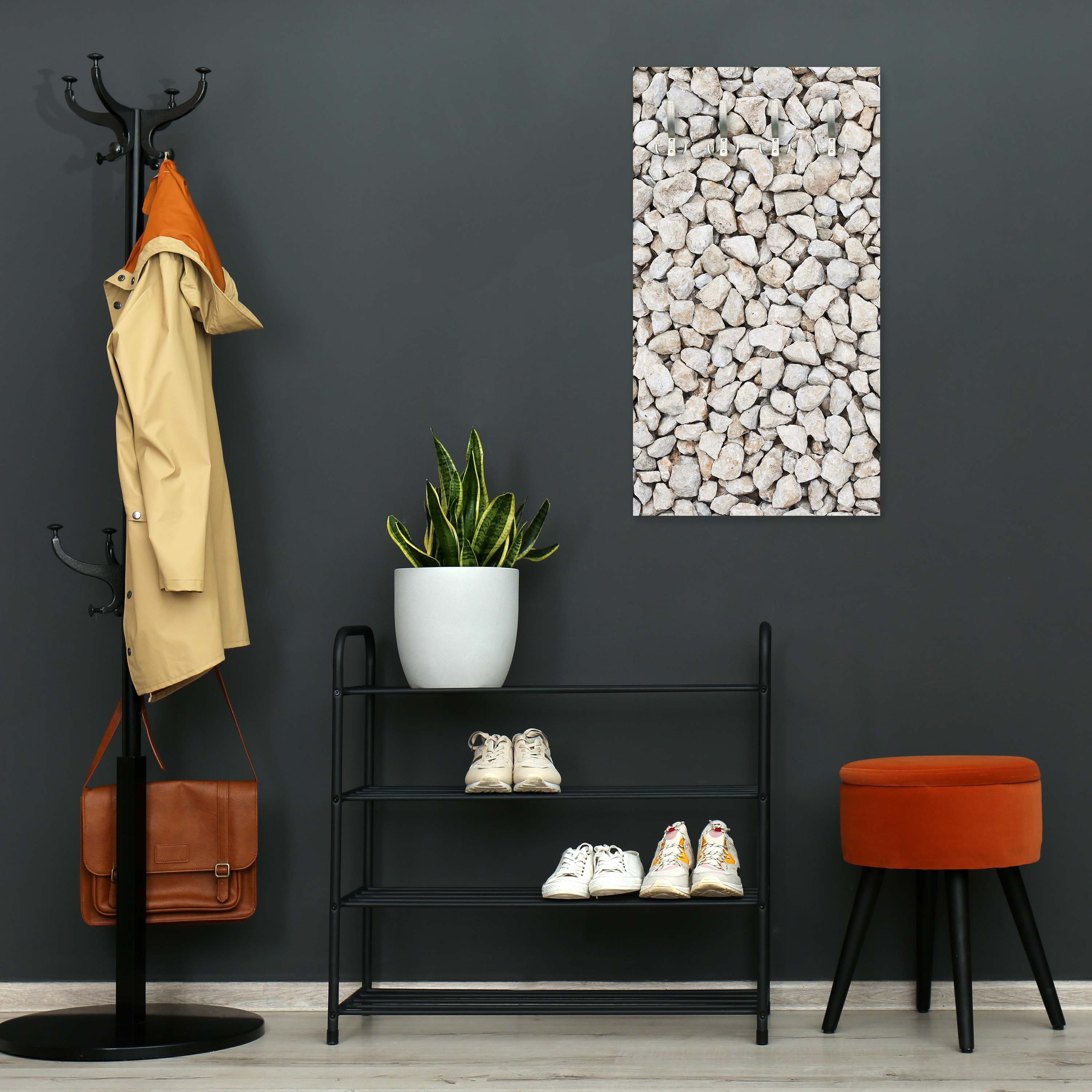 Garderobe Kieselsteinzusammensetzung M0938 entdecken - Bild 2 Garderobe Kieselsteinzusammensetzung M0938 entdecken - Bild 2