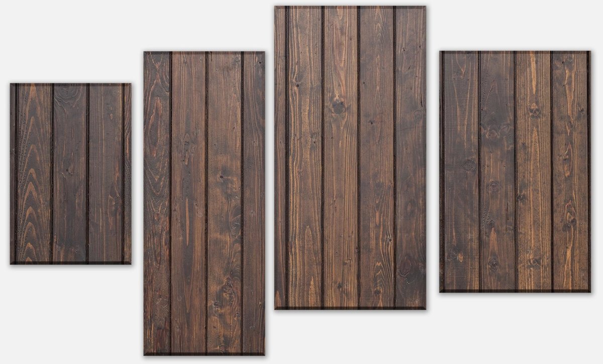 Leinwandbild Mehrteiler Schwarze Kiefernholzwand M0941 Leinwandbild Mehrteiler Schwarze Kiefernholzwand M0941
