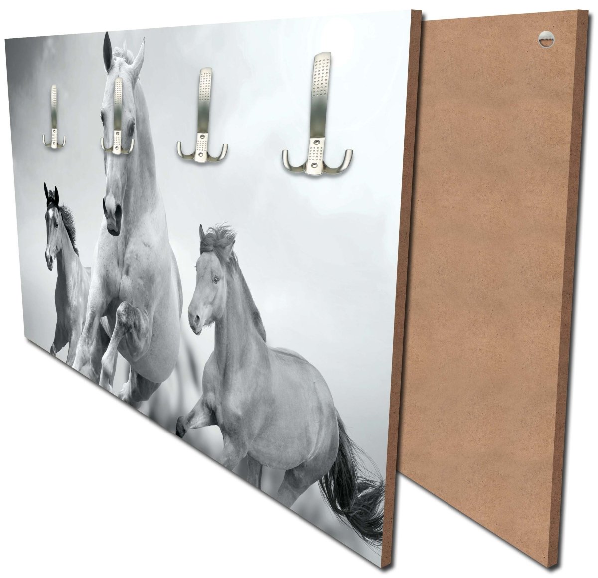 Garderobe Pferde laufen in Weiß und Schwarz M0945 Garderobe Pferde laufen in Weiß und Schwarz M0945