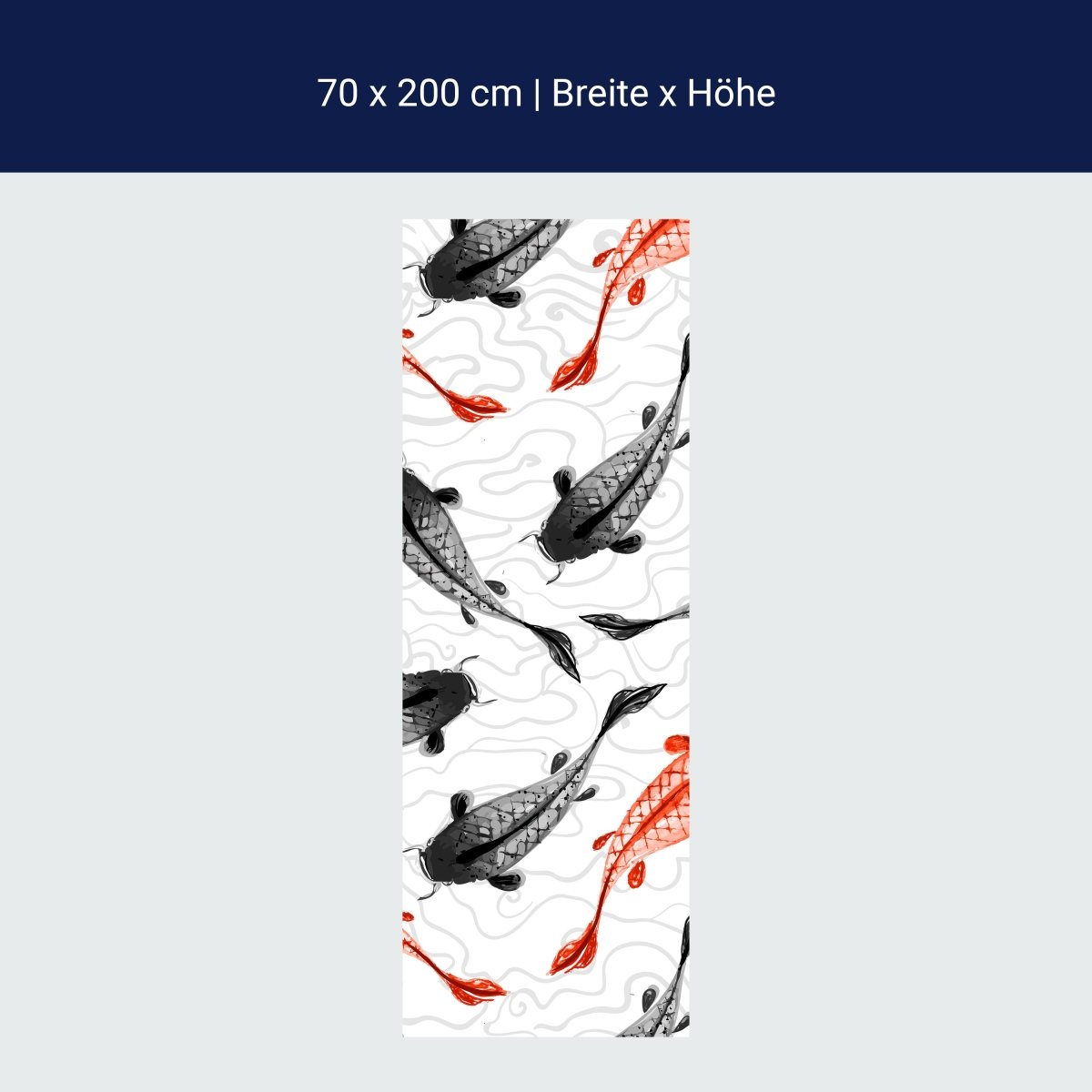 Duschwand rote und schwarze Koi-Karpfen M0946 Duschwand rote und schwarze Koi-Karpfen M0946