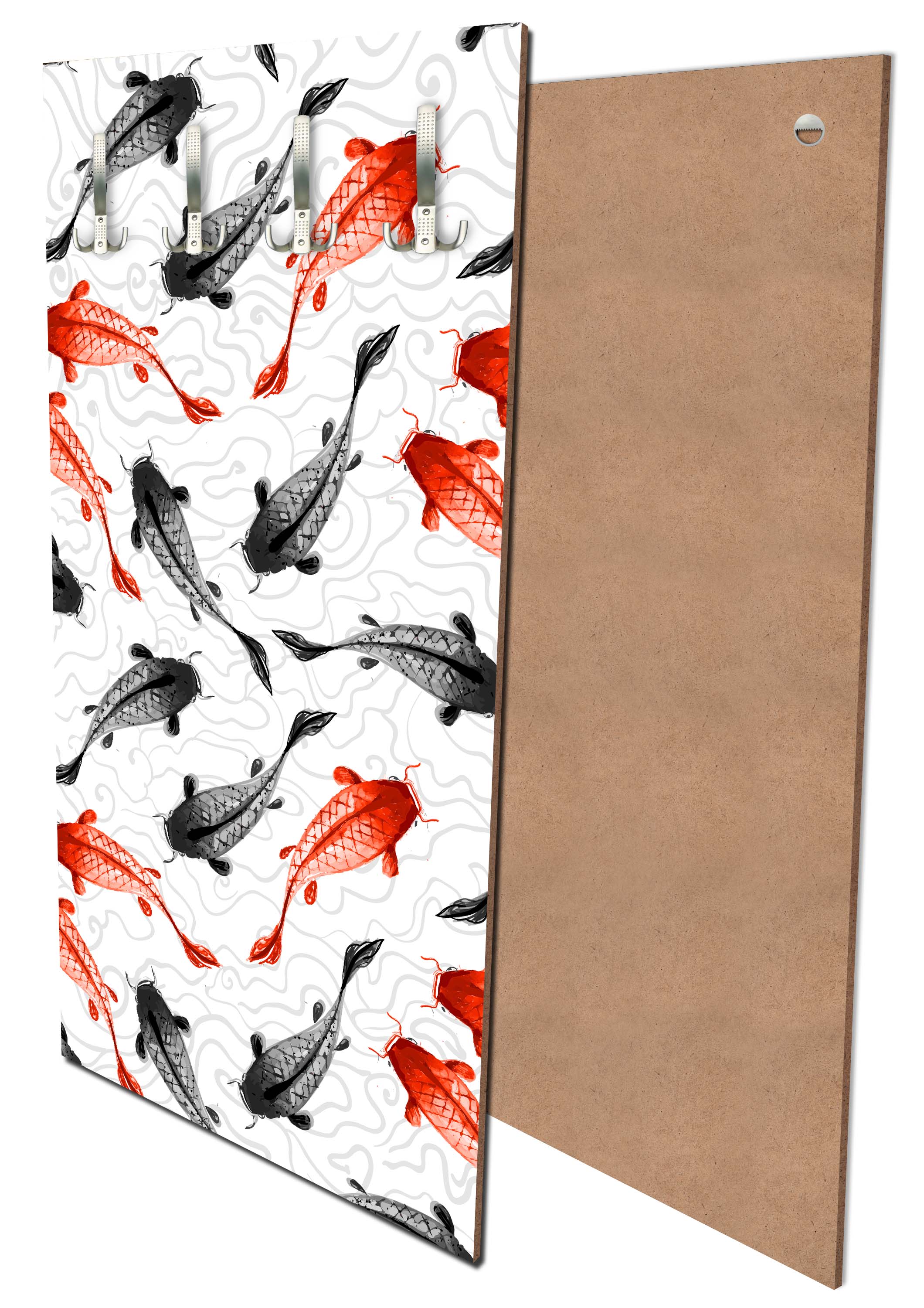 Garderobe rote und schwarze Koi-Karpfen M0946 entdecken - Bild 1 Garderobe rote und schwarze Koi-Karpfen M0946 entdecken - Bild 1