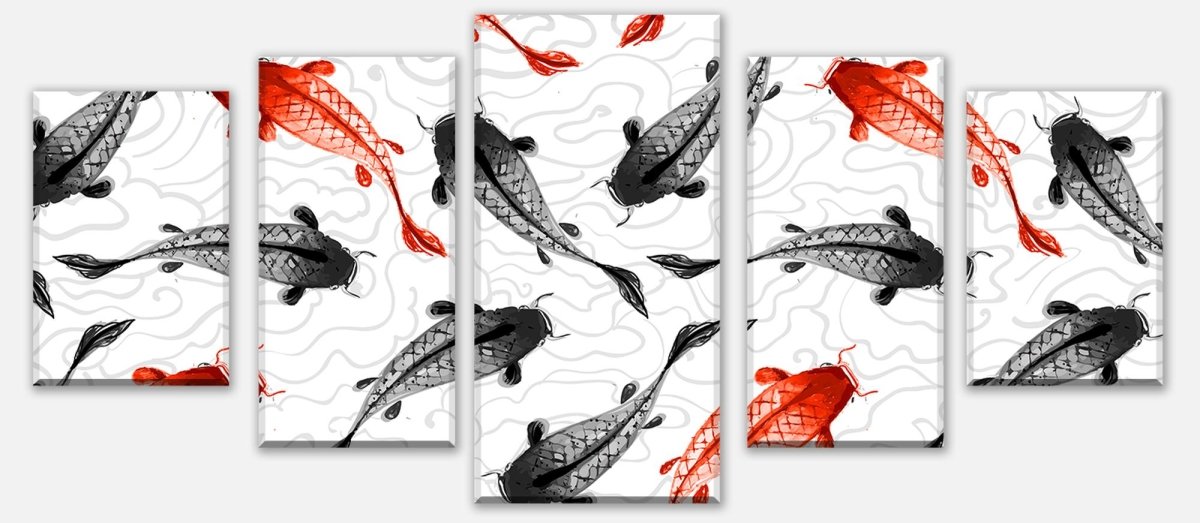 Leinwandbild Mehrteiler rote und schwarze Koi-Karpfen M0946 entdecken - Bild 1 Leinwandbild Mehrteiler rote und schwarze Koi-Karpfen M0946 entdecken - Bild 1