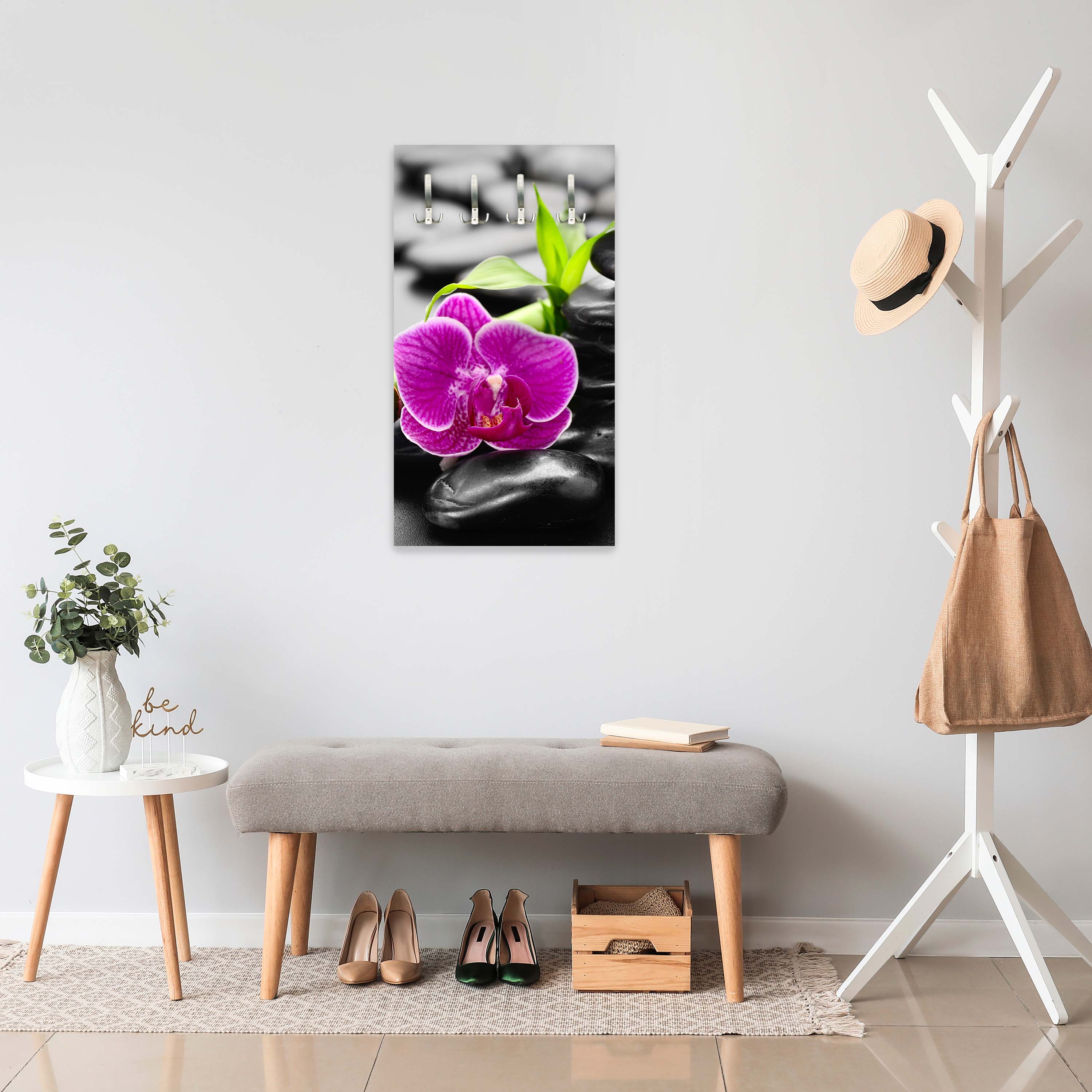 Garderobe Zen Basaltsteine und Orchidee M0954 entdecken - Bild 6 Garderobe Zen Basaltsteine und Orchidee M0954 entdecken - Bild 6