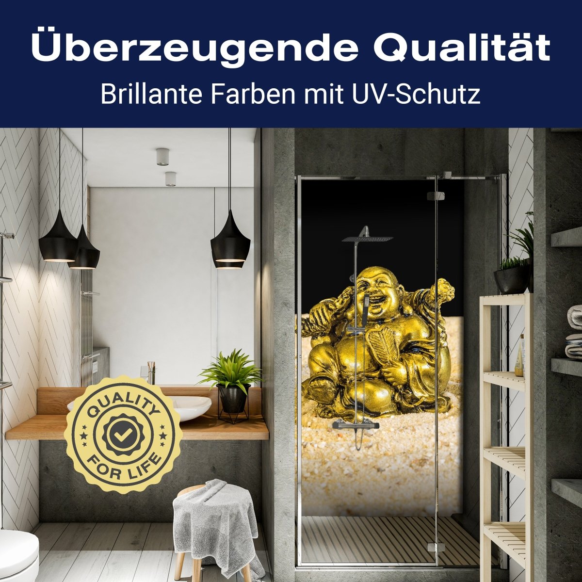 Duschwand Goldener Buddha im Zen-Kreis M0956 entdecken - Bild 2 Duschwand Goldener Buddha im Zen-Kreis M0956 entdecken - Bild 2