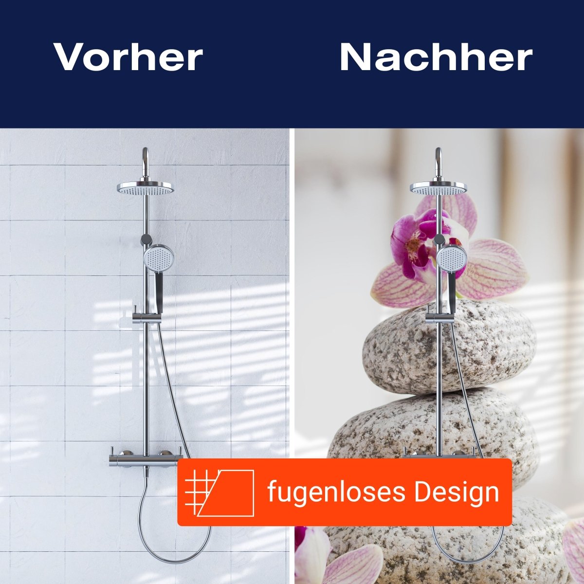 Duschwand Orchideen, weiße Steine - SPA M0959 entdecken - Bild 9 Duschwand Orchideen, weiße Steine - SPA M0959 entdecken - Bild 9