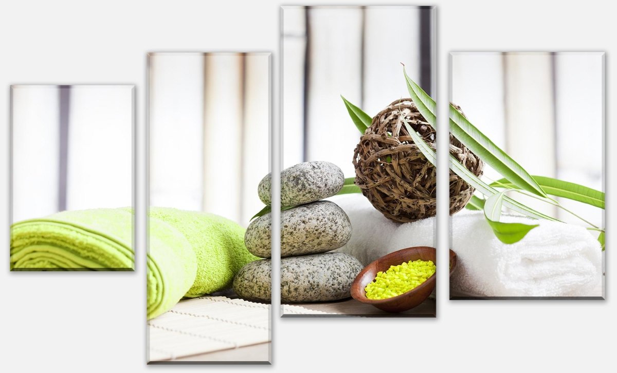 Leinwandbild Mehrteiler Handtücher und Salz, Sauna M0961 Leinwandbild Mehrteiler Handtücher und Salz, Sauna M0961