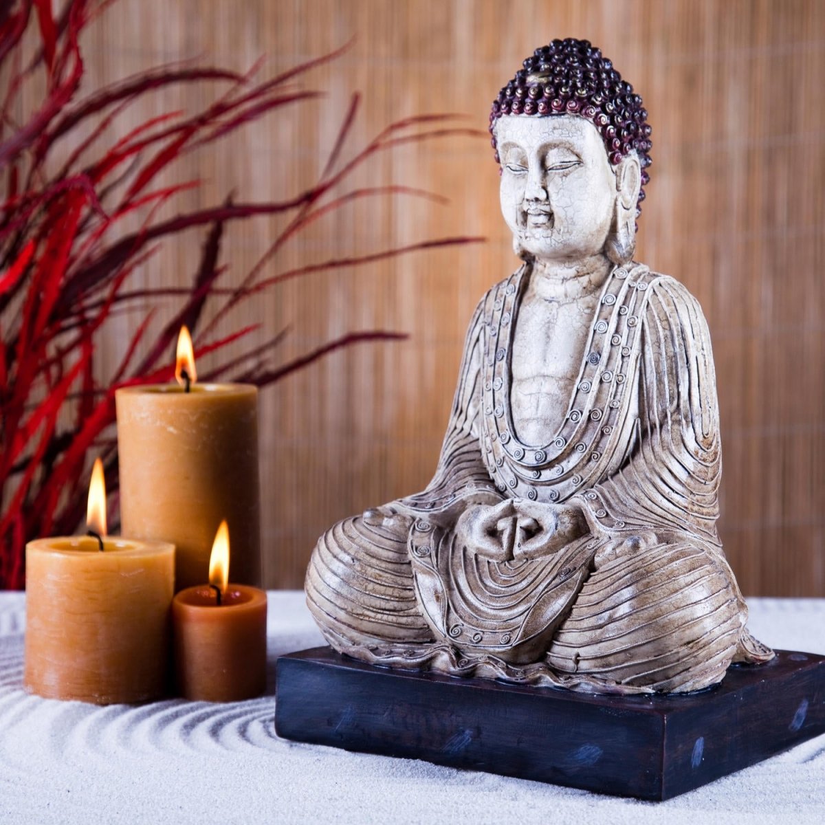 Beistelltisch Buddha-Statue und aromatische Kerzen M0969 entdecken - Bild 2 Beistelltisch Buddha-Statue und aromatische Kerzen M0969 entdecken - Bild 2