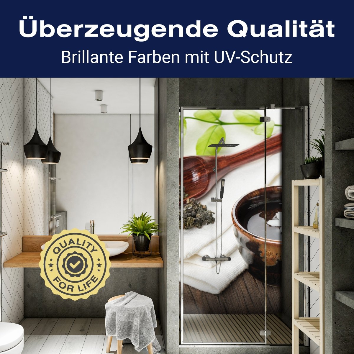 Duschwand Eine Tasse Tee auf Holzbrett M0972 entdecken - Bild 2 Duschwand Eine Tasse Tee auf Holzbrett M0972 entdecken - Bild 2