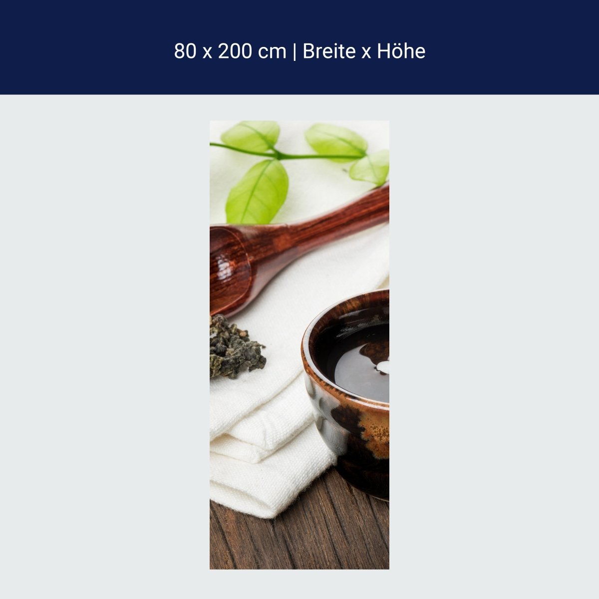 Duschwand Eine Tasse Tee auf Holzbrett M0972 Duschwand Eine Tasse Tee auf Holzbrett M0972