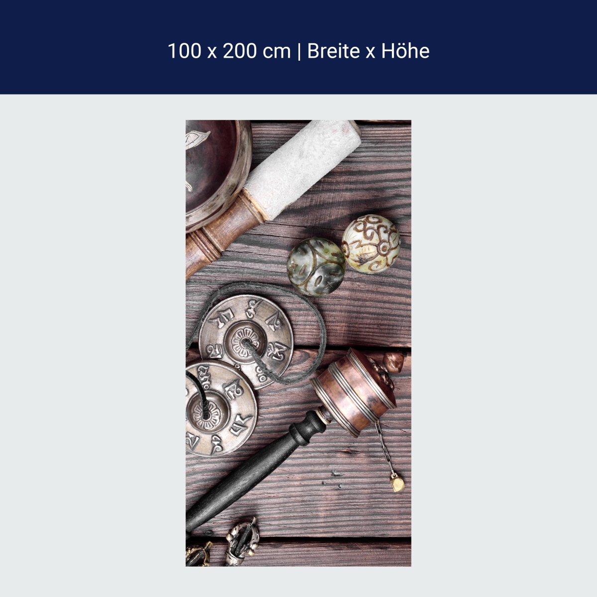 Duschwand Tibetische Objekte zur Meditation M0976 Duschwand Tibetische Objekte zur Meditation M0976