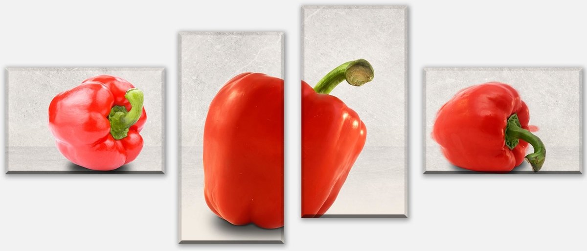 Leinwandbild Mehrteiler 3 rote Paprikas M0979 Leinwandbild Mehrteiler 3 rote Paprikas M0979
