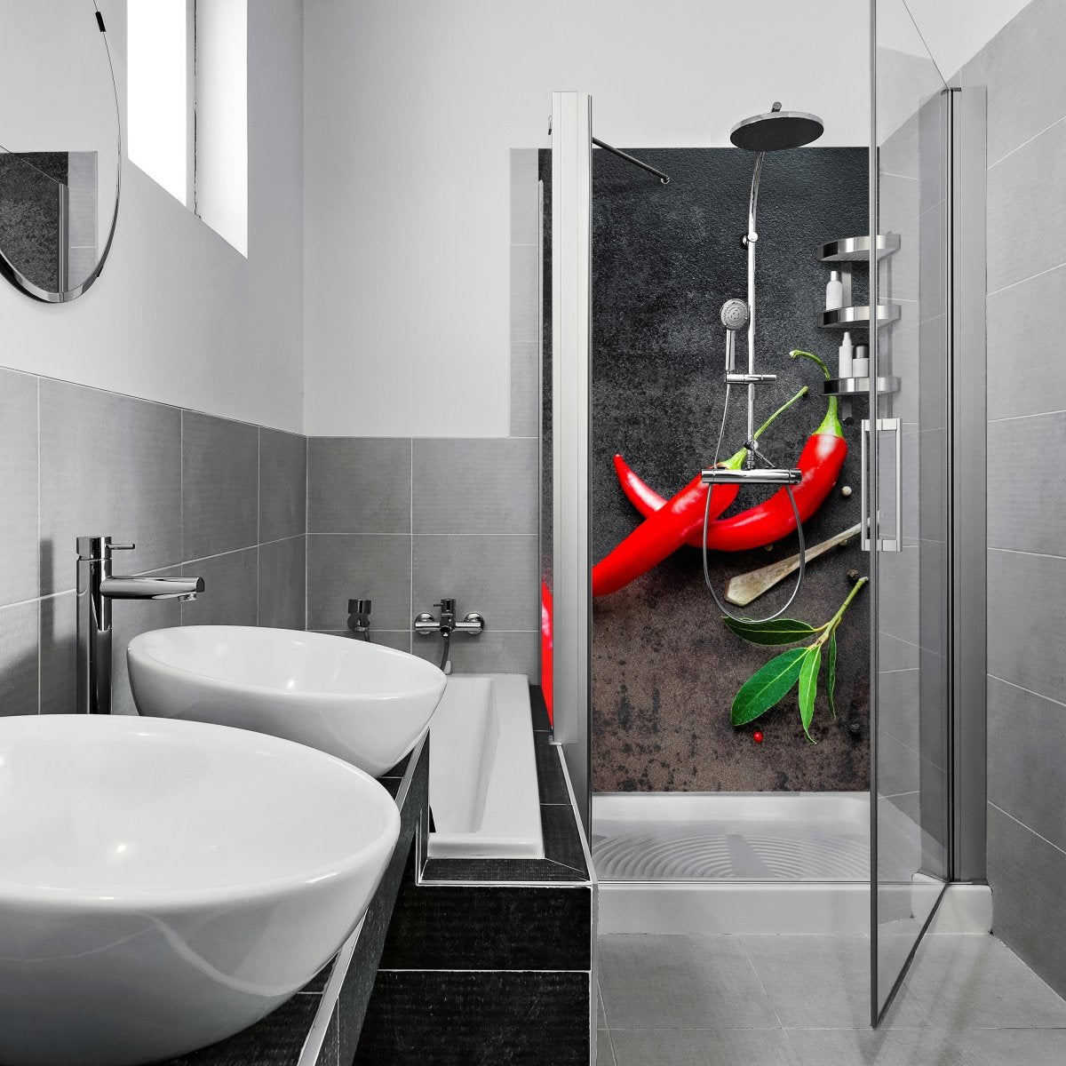 Duschwand Chili-Pfeffer M0983 entdecken - Bild 1 Duschwand Chili-Pfeffer M0983 entdecken - Bild 1