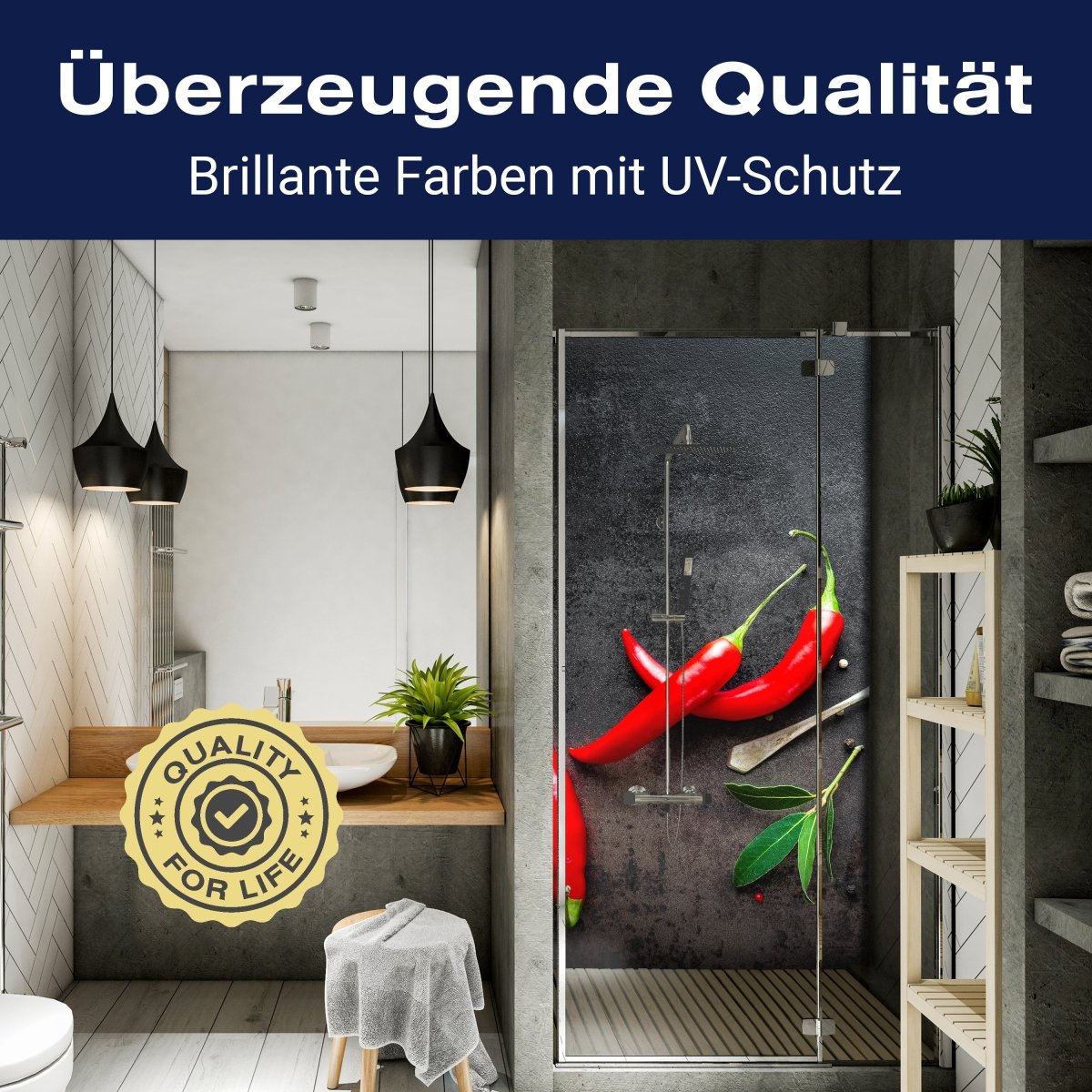 Duschwand Chili-Pfeffer M0983 entdecken - Bild 2 Duschwand Chili-Pfeffer M0983 entdecken - Bild 2