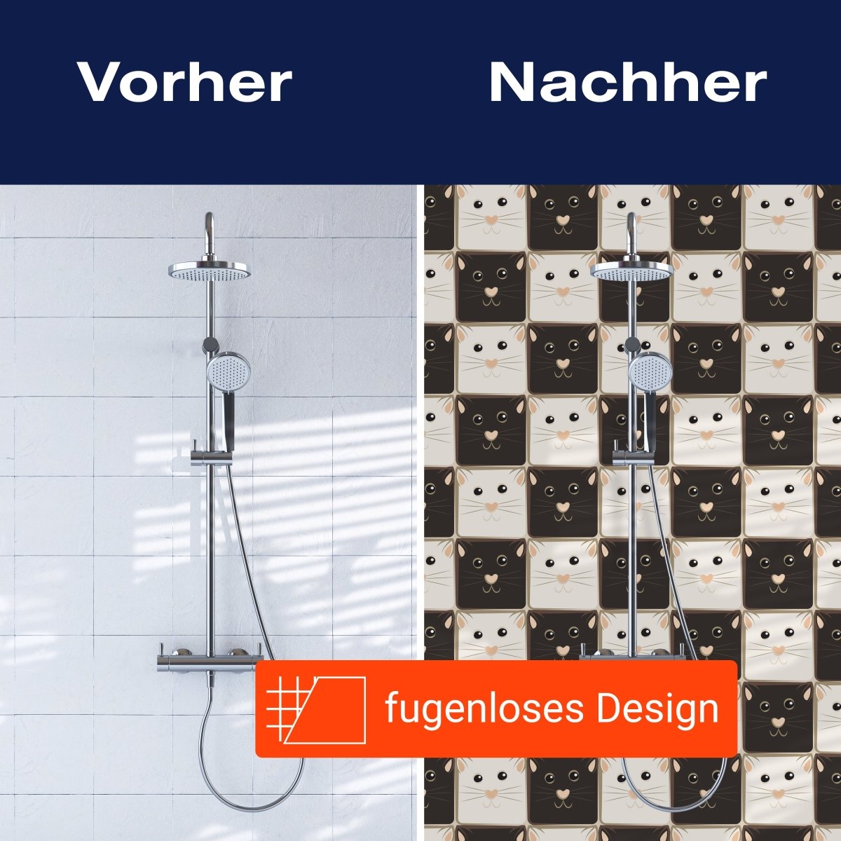 Duschwand Schachbrett Katzen M0984 entdecken - Bild 9 Duschwand Schachbrett Katzen M0984 entdecken - Bild 9