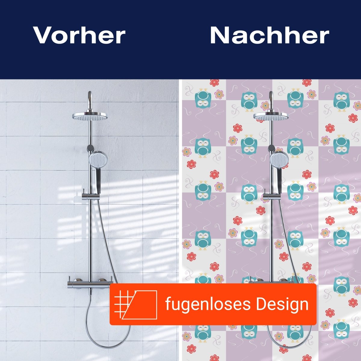 Duschwand Eulen-Muster M0985 entdecken - Bild 9 Duschwand Eulen-Muster M0985 entdecken - Bild 9