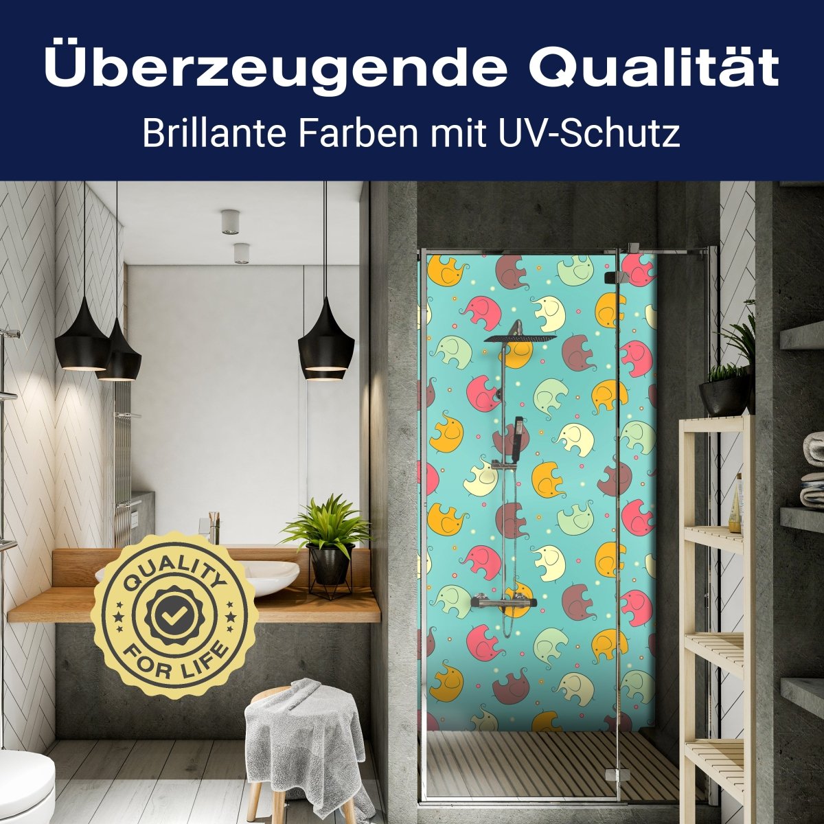 Duschwand Elefant gemusterten Hintergrund M0987 entdecken - Bild 2 Duschwand Elefant gemusterten Hintergrund M0987 entdecken - Bild 2