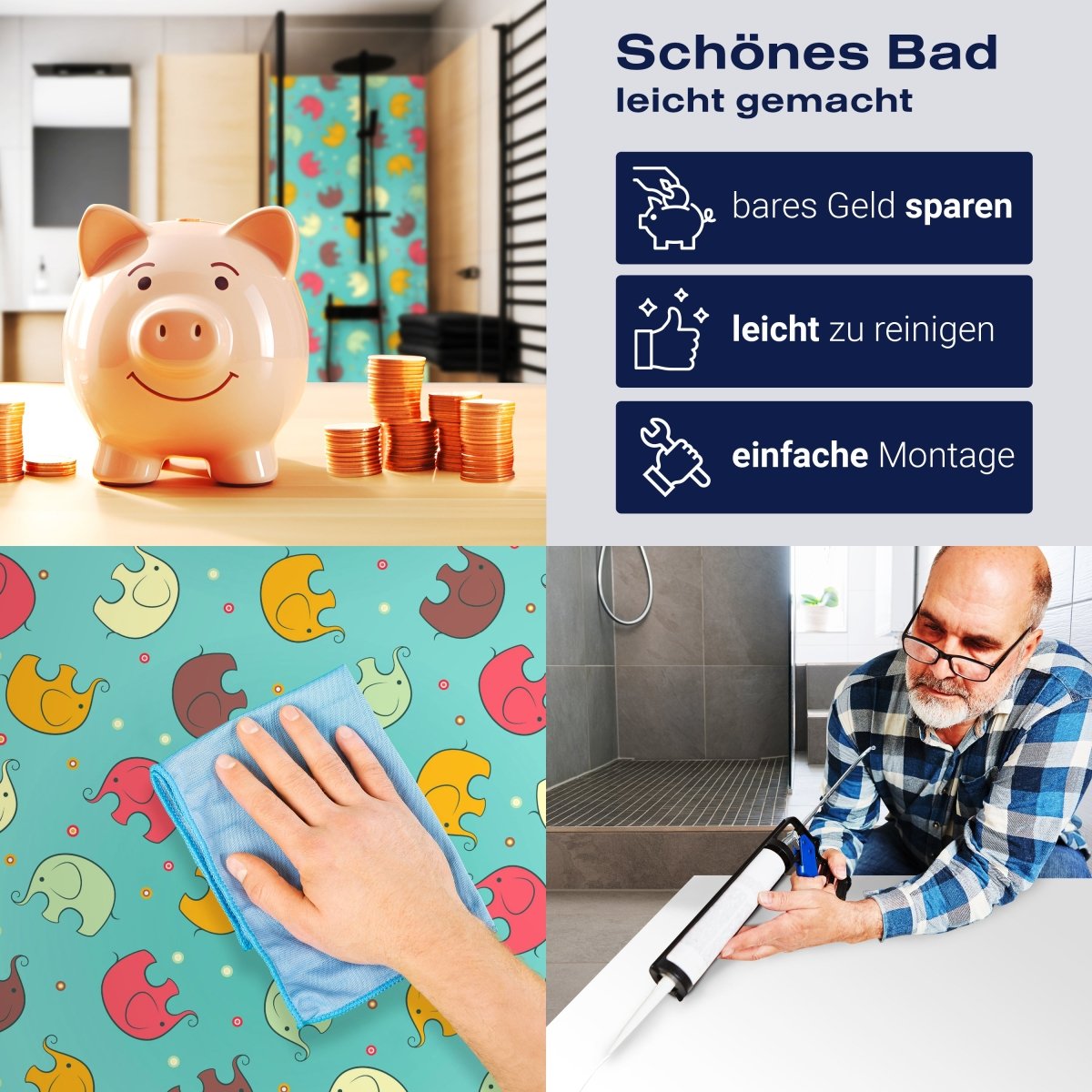 Duschwand Elefant gemusterten Hintergrund M0987 entdecken - Bild 7 Duschwand Elefant gemusterten Hintergrund M0987 entdecken - Bild 7